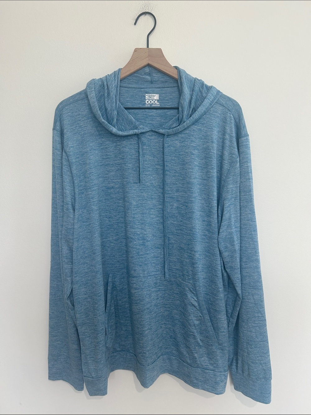 32 Degrees Men’s Heather Blue Hoodie Performance Shirt Size XXL